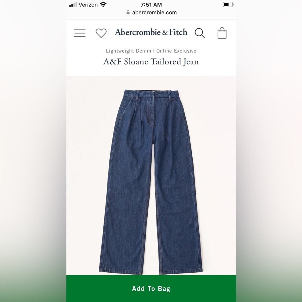 Abercrombie Sloane Denim Pant 26R